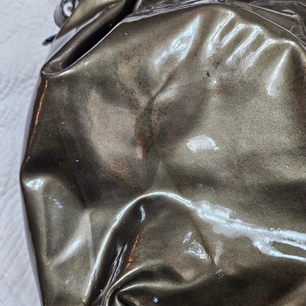 Coach Madison Marielle Drawstring Tote Bag Pewter Patent Leather - Picture 7 of 12